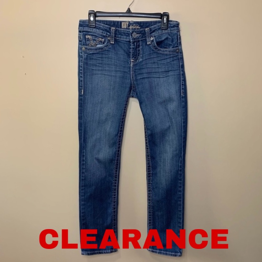 Kut from the Kloth Mid Rise Straight Leg Jeans